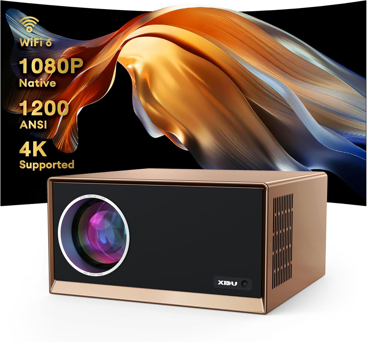 XIDU 4K Projector: Crystal Clear Picture, WiFi, Bluetooth