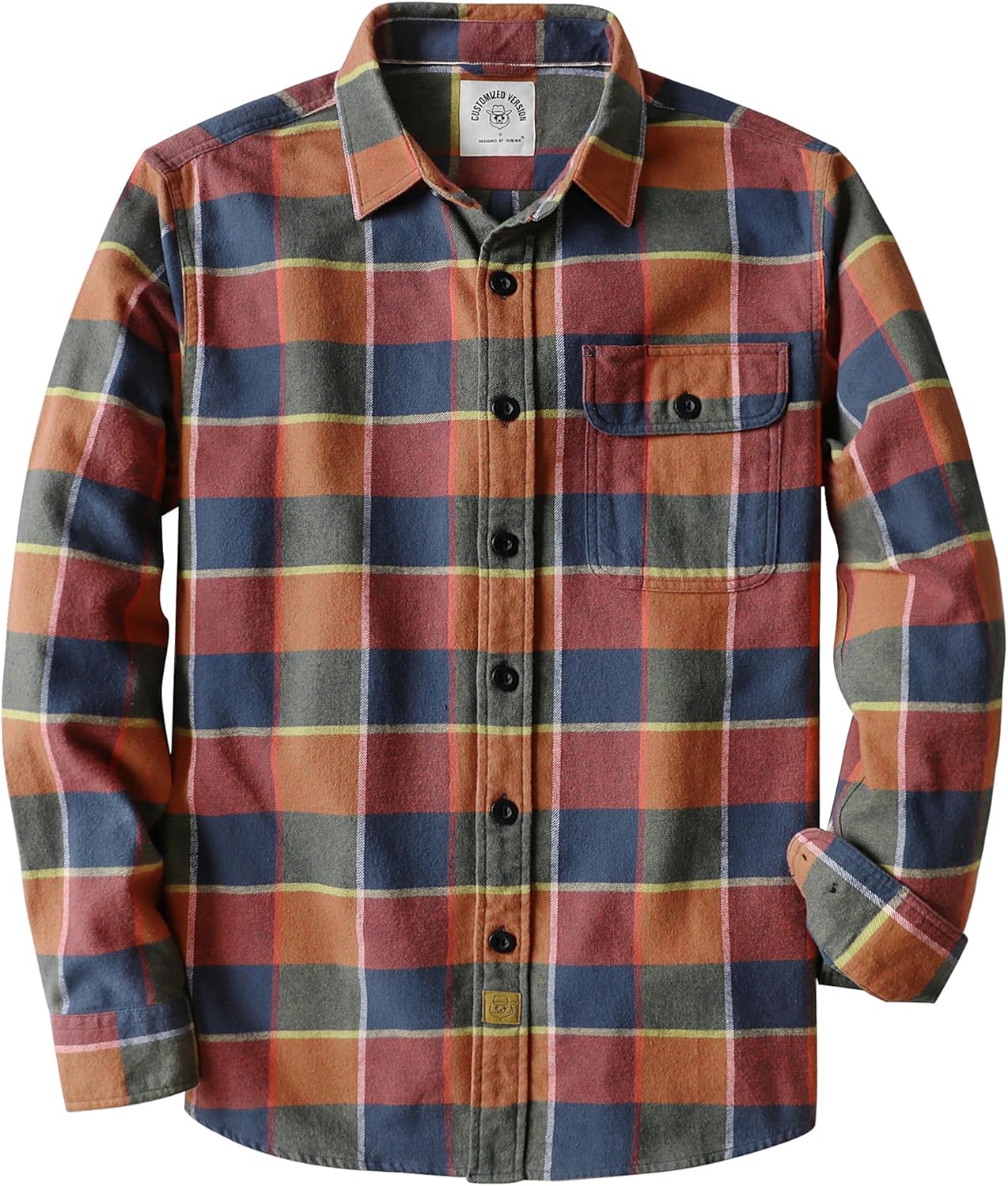 Dubinik Mens Flannel Shirts Long Sleeve Soft Cotton Casual Wear