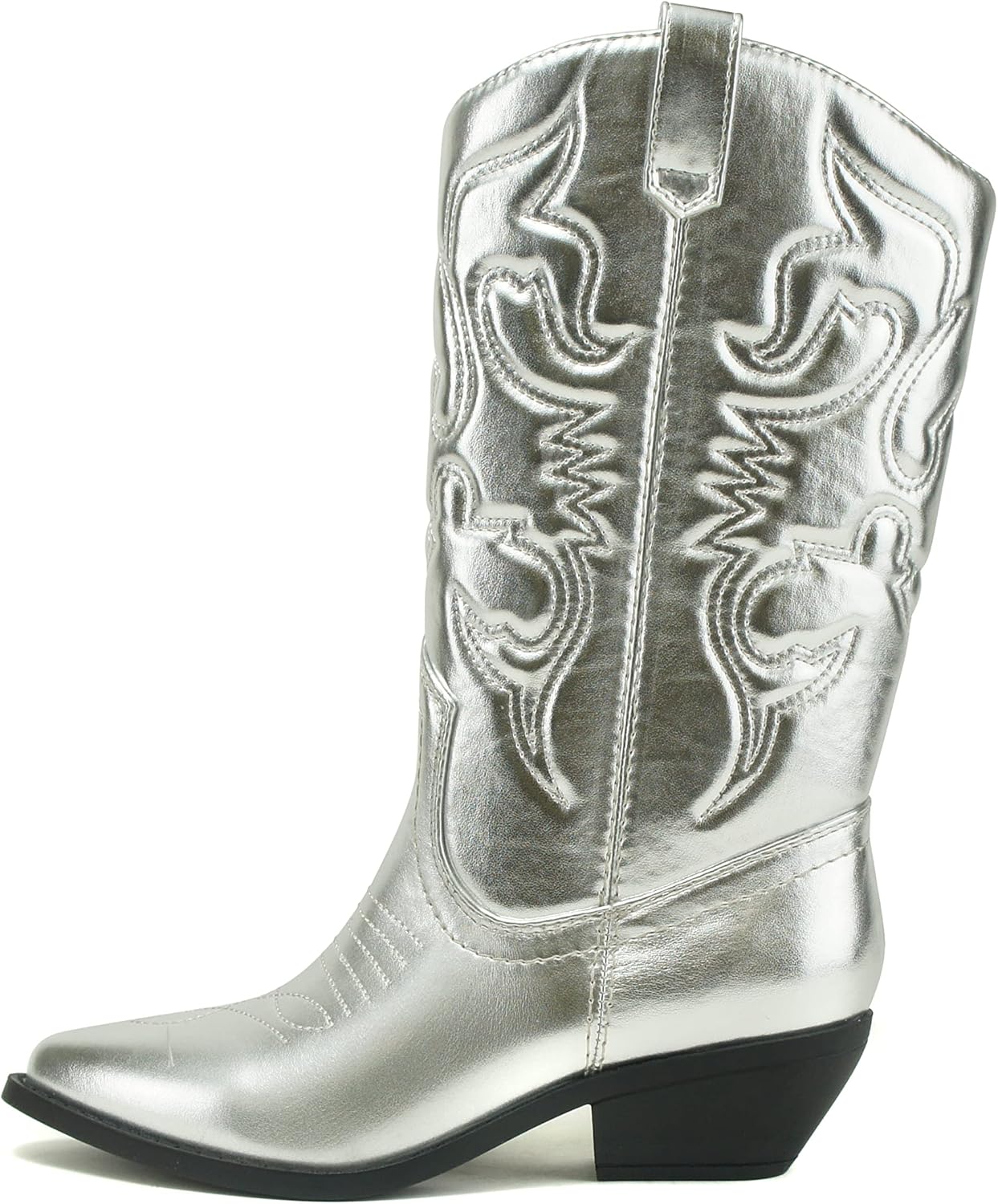 SODA Women's Round Toe Faux Suede Stacked Heel Ankle Bootie