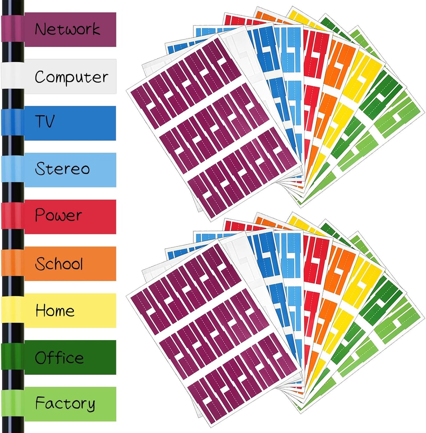 540 Pcs Self Adhesive Cable Labels - Organize with Ease!