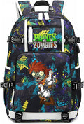 Blue Plants vs. Zombies Laptop Backpack - Comfortable Canvas Daypack