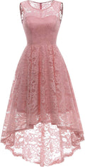 Floral Lace Hi-Lo Cocktail Dress - Elegant Evening Style