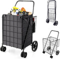 Folding Shopping Cart for Groceries - Jumbo 32 Gal Capacity