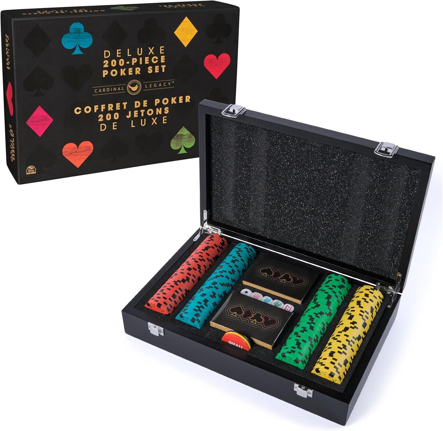 Premium 200-Piece Poker Set with Wooden Case for Game Nights
