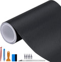 3D Black Carbon Fiber Vinyl Wrap Roll 4ft x 10ft - Bubble-Free Install