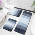 OLANLY Bathroom Rugs Set 3 Piece Dark Blue - Plush, Absorbent Mats