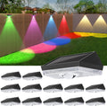 Ellasay Solar Fence Lights Outdoor with 10 Color Modes for Gardens