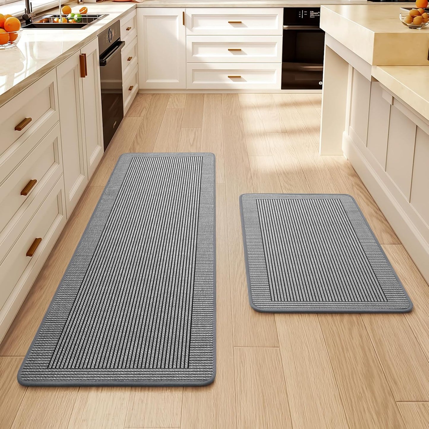 Kitchen Mats for Floor, Non Slip Absorbent Braided Runner Rug