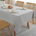 Rectangle Cotton Linen Tablecloth 55ft x 120ft Light Grey - Spill