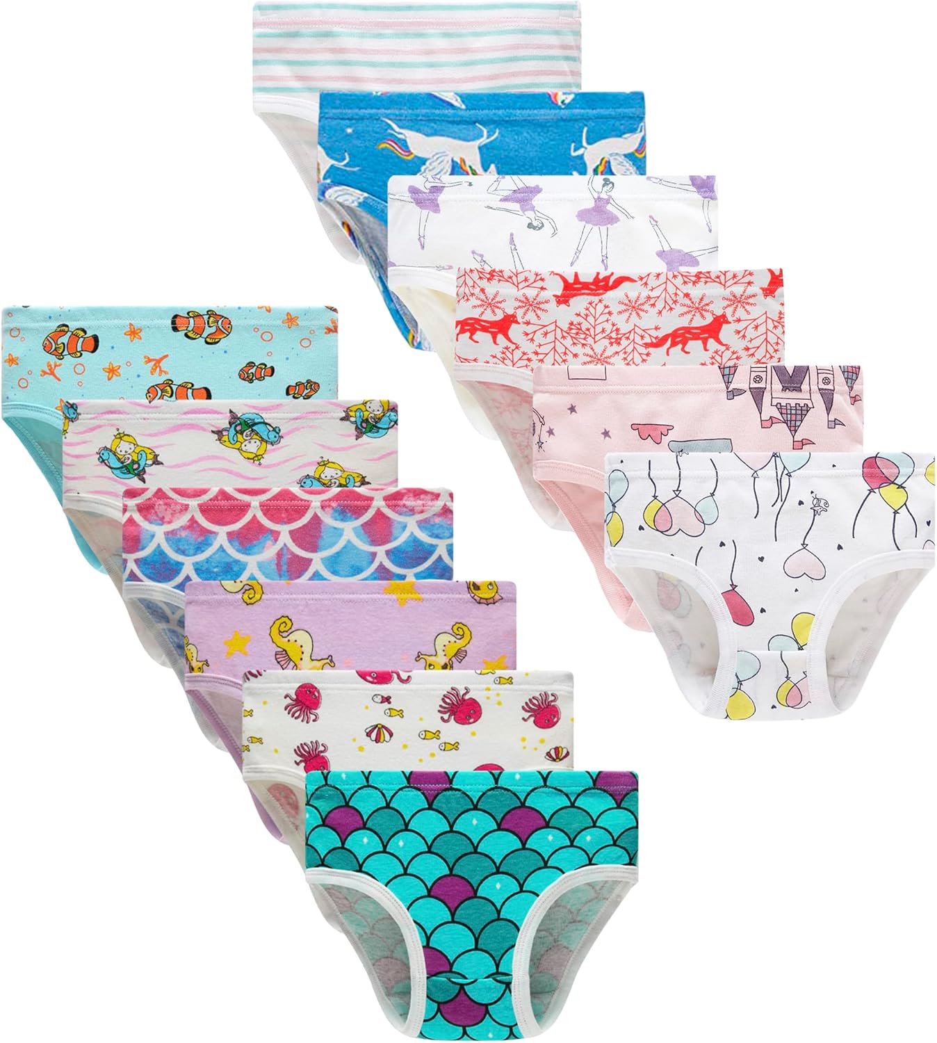 Winging Day Little Girls' Cotton Panties Multipack for Comfort