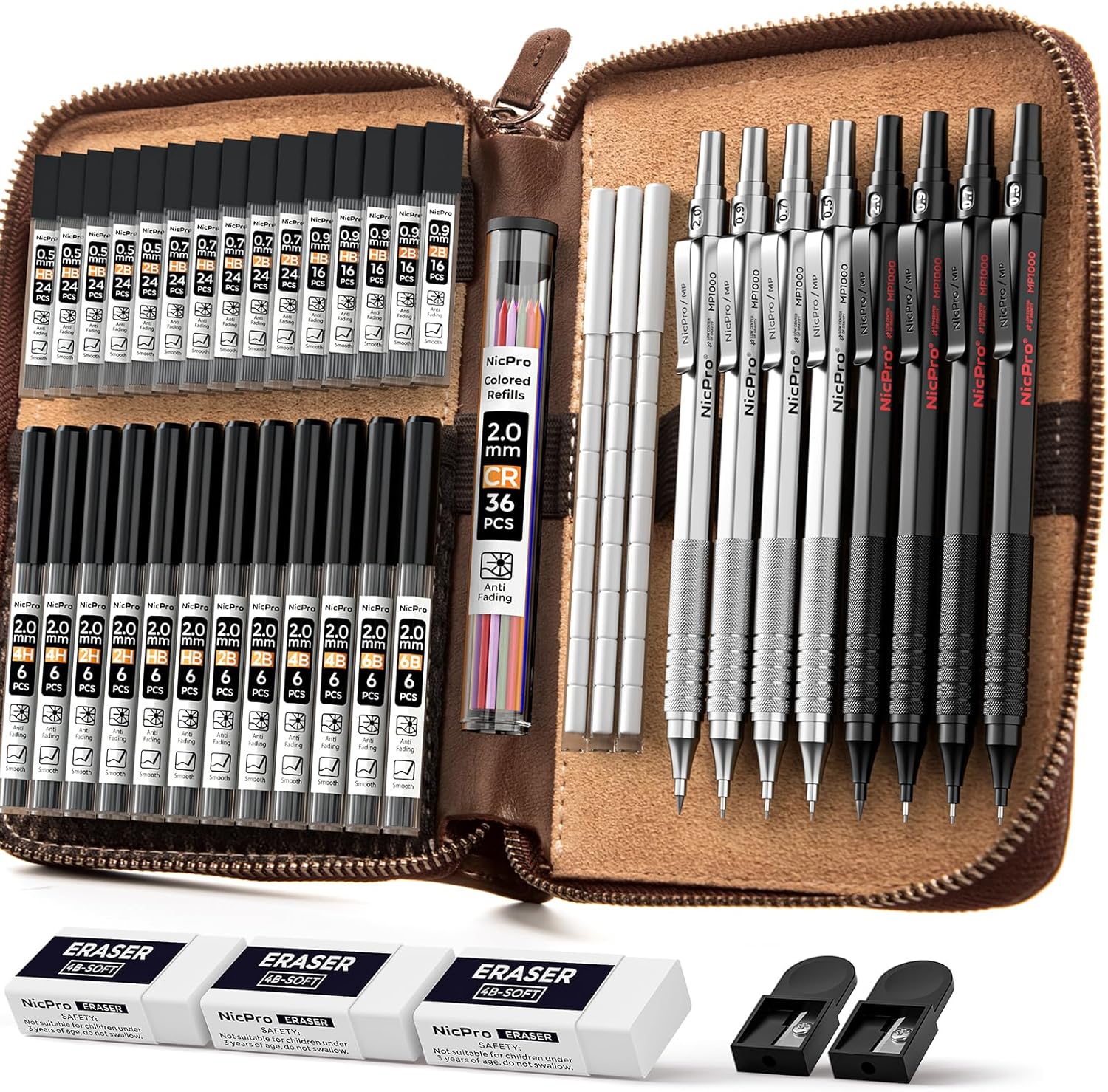 Nicpro 45PCS Mechanical Pencil Set for Art and Drafting Needs
