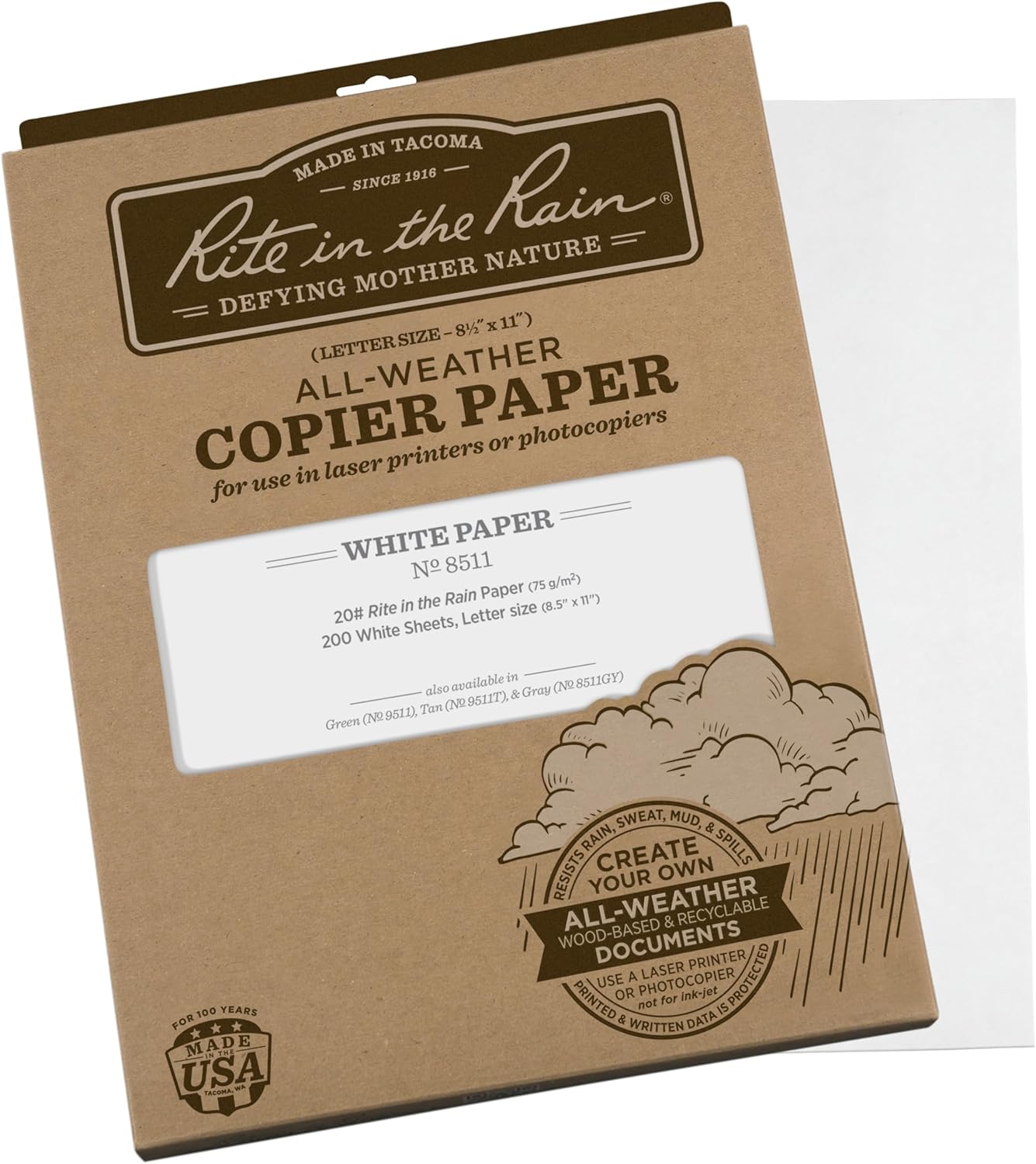 Rite in the Rain Weatherproof Copier Paper for All Conditions