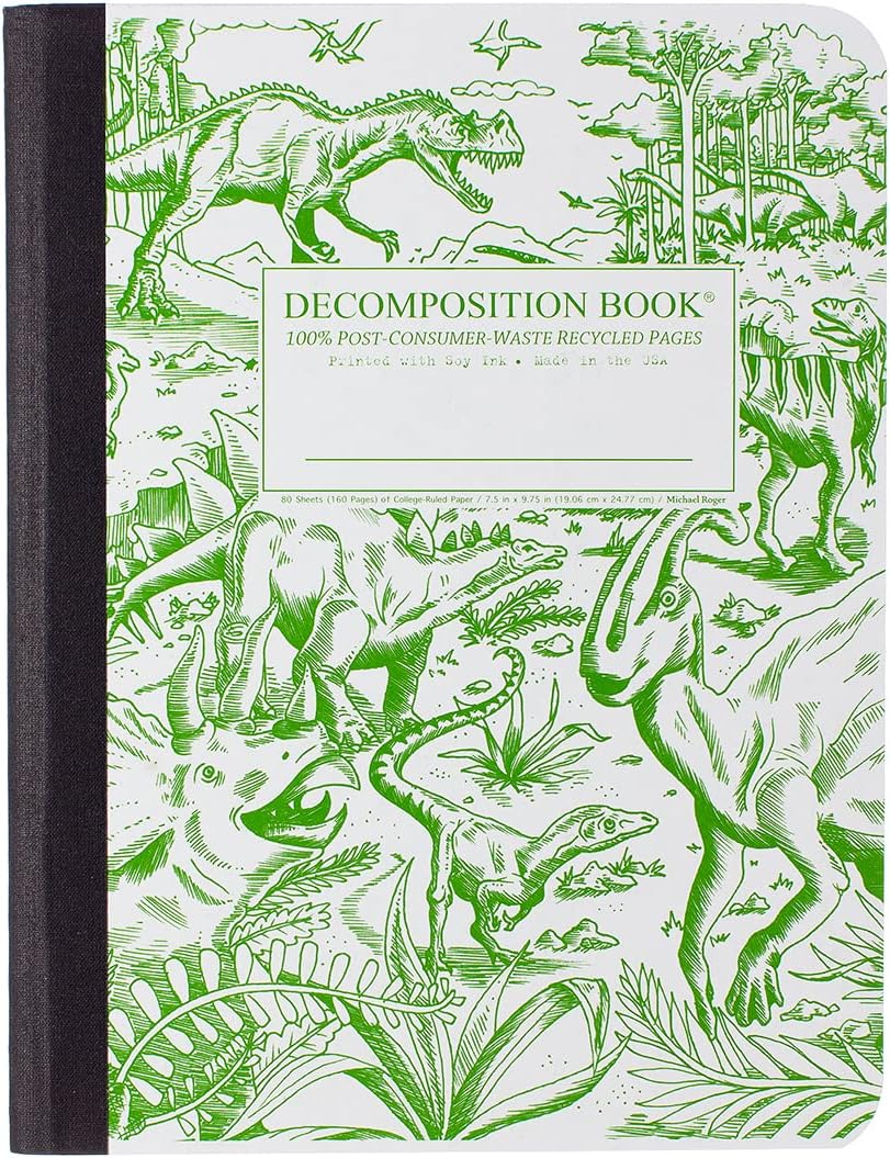 100% Recycled Dino Notebook - Eco-Friendly & Stylish!