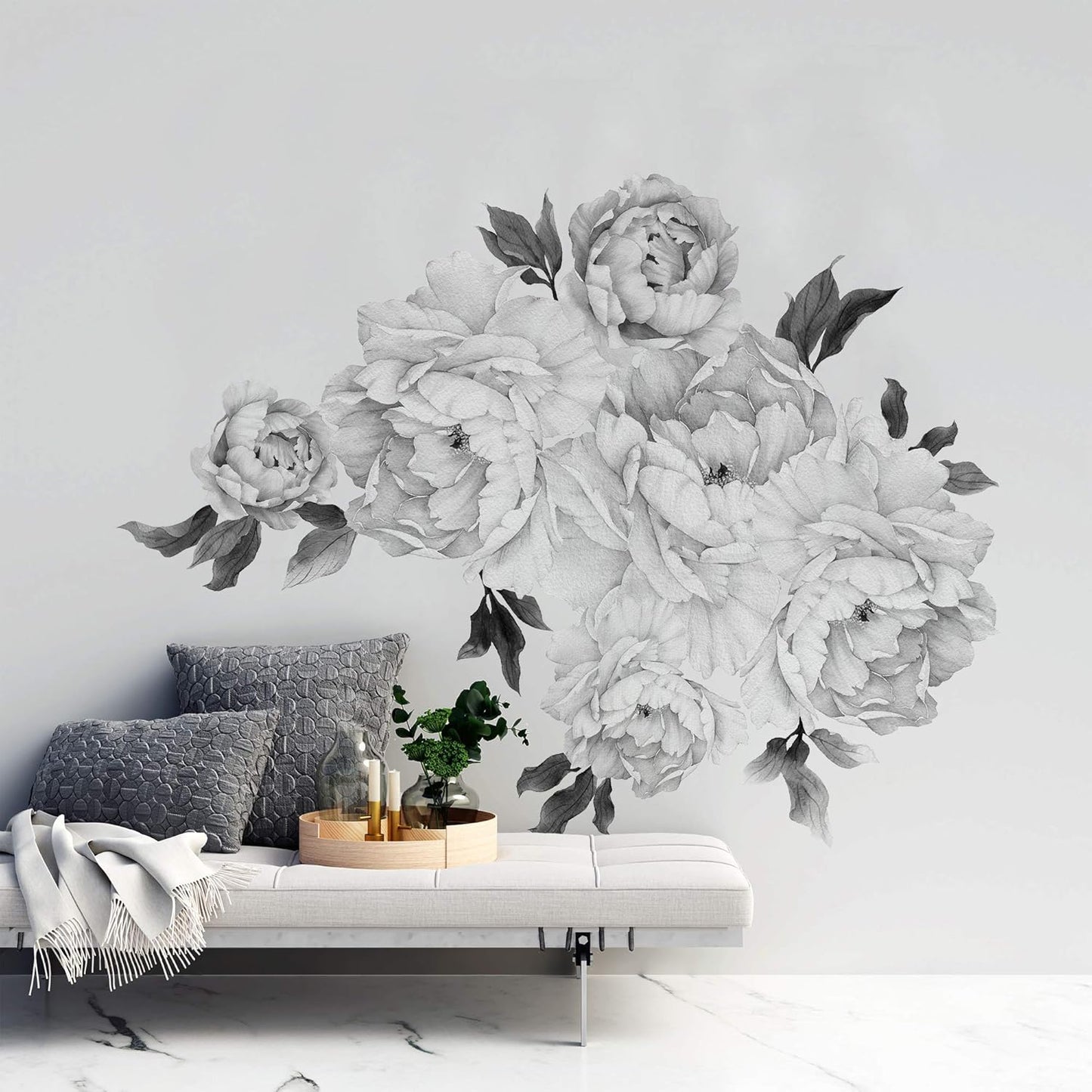 Murwall Floral Peony Wall Decal for Stunning Home Decor
