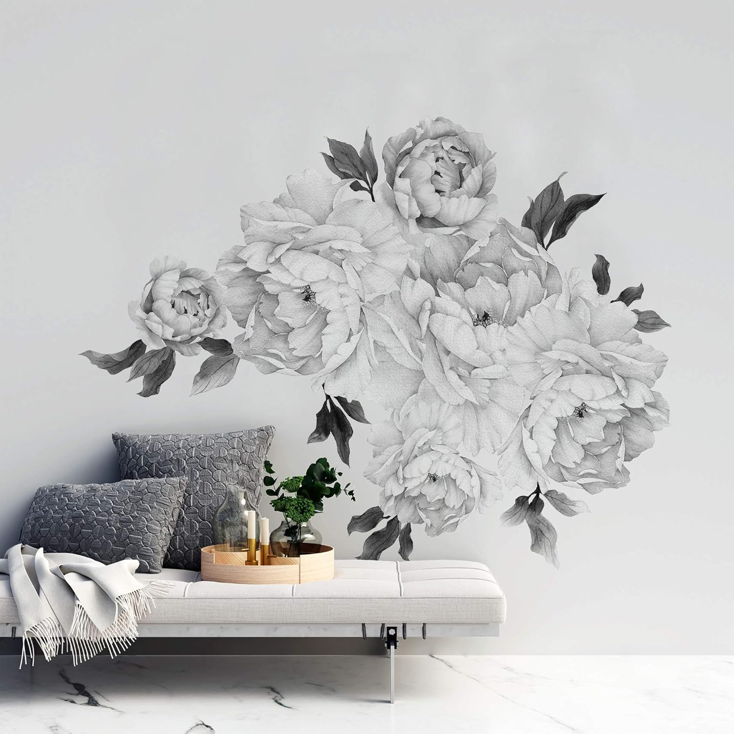 Murwall Floral Peony Wall Decal for Stunning Home Decor