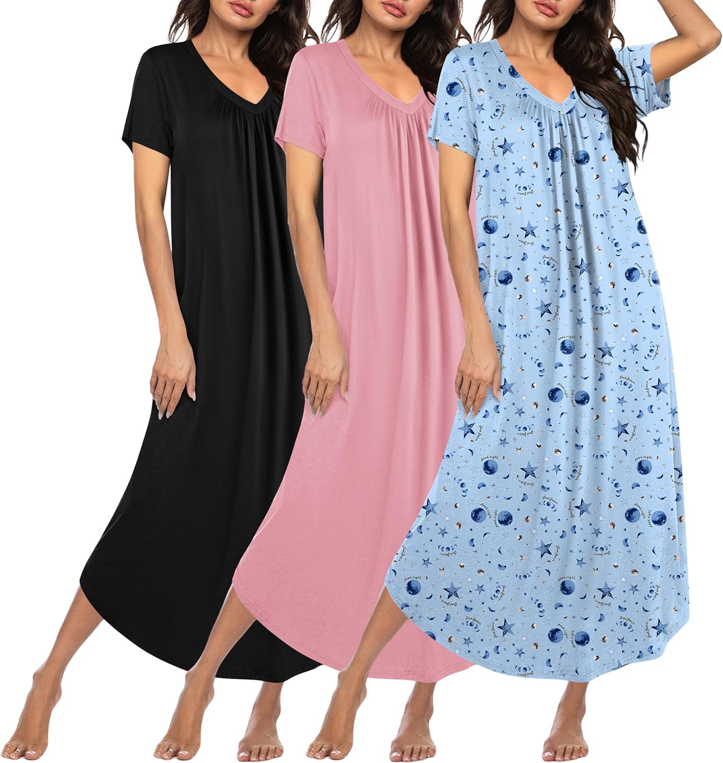 Ekouaer Long Nightgowns for Women Plus Size Comfortable Sleepwear