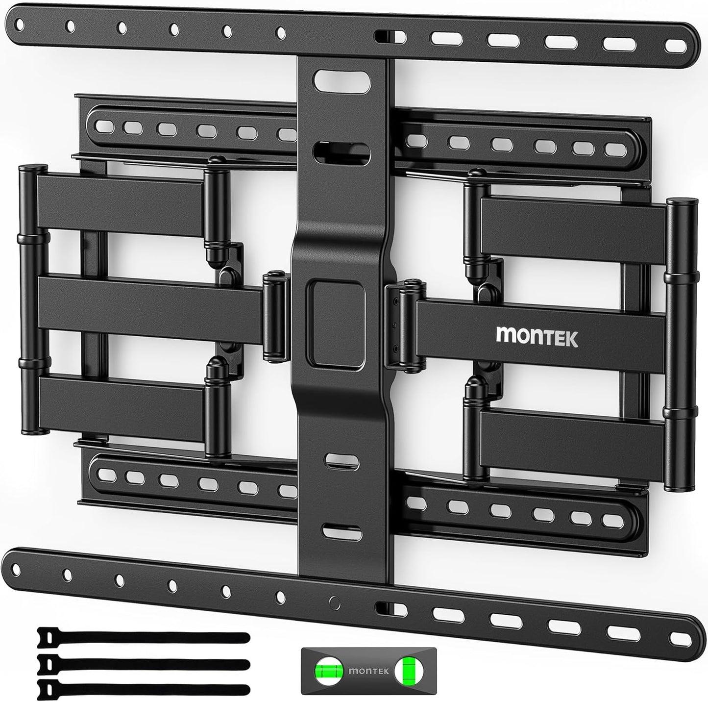 monTEK Ultra Slim TV Wall Mount | Full Motion Dual Swivel | Low Profile 1.1 Thin | Holds 132lbs