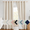 NICETOWN 100% Blackout Linen Curtains 52in x 84in - True Room