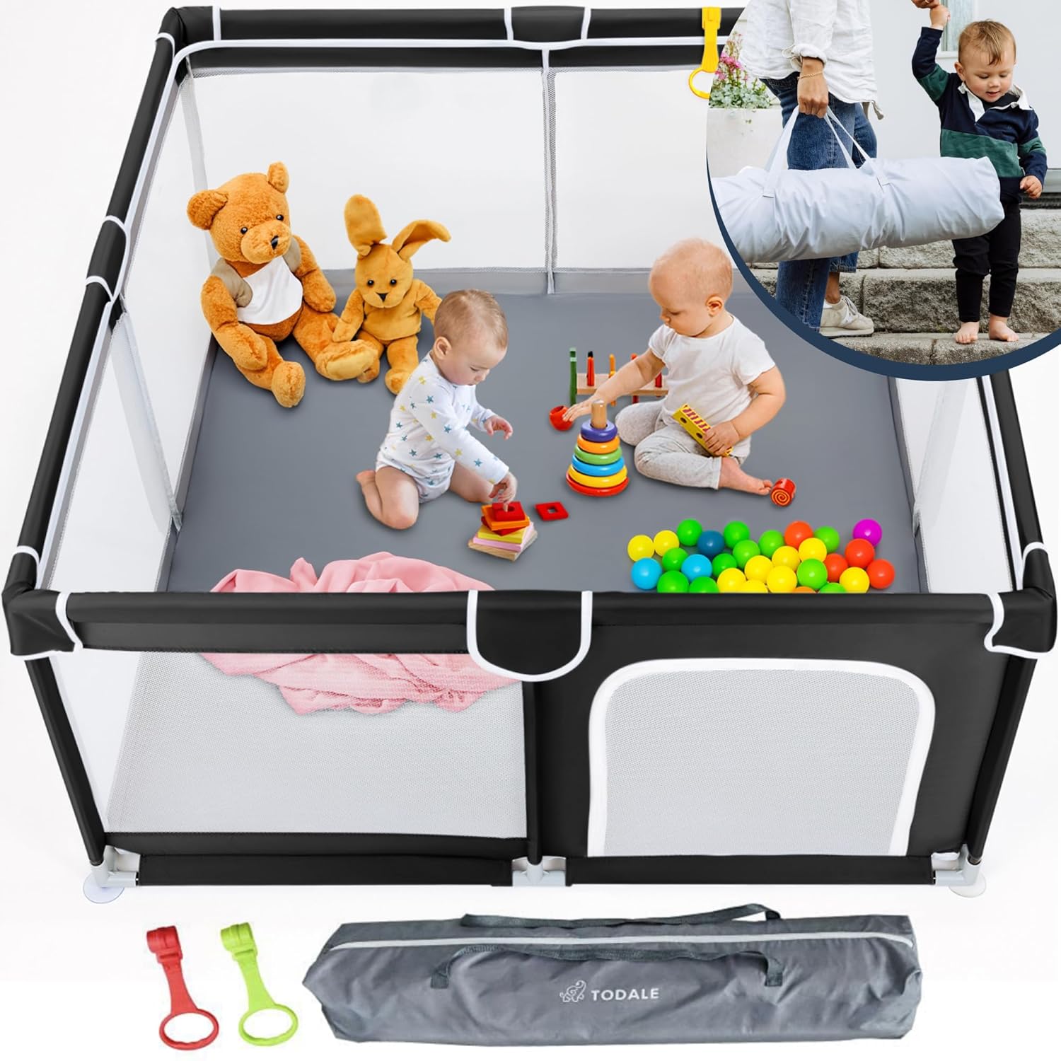 TODALE Large Baby Playpen: Safe Indoor/Outdoor Fun