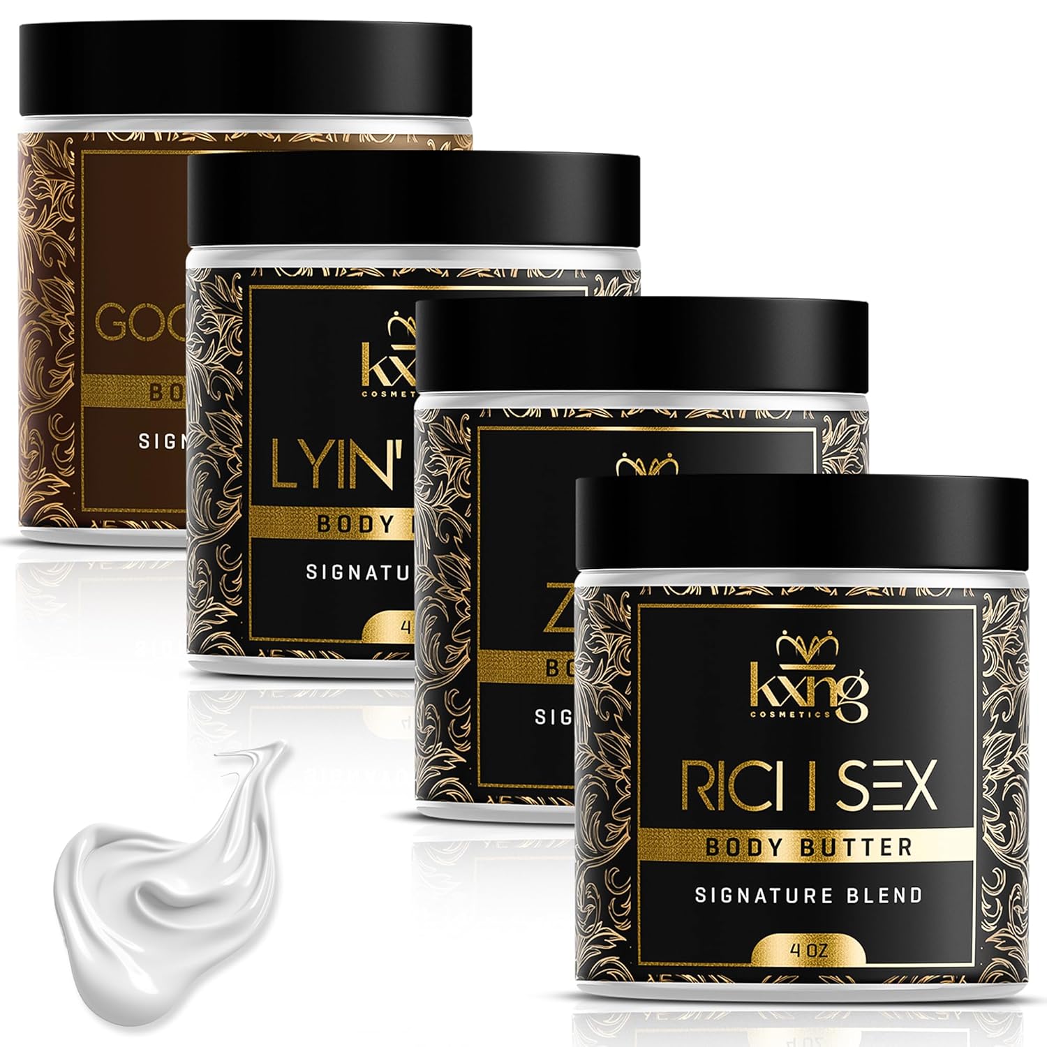 KXNG Cosmetics Body Butter for All Skin Types - 4oz 4-pack