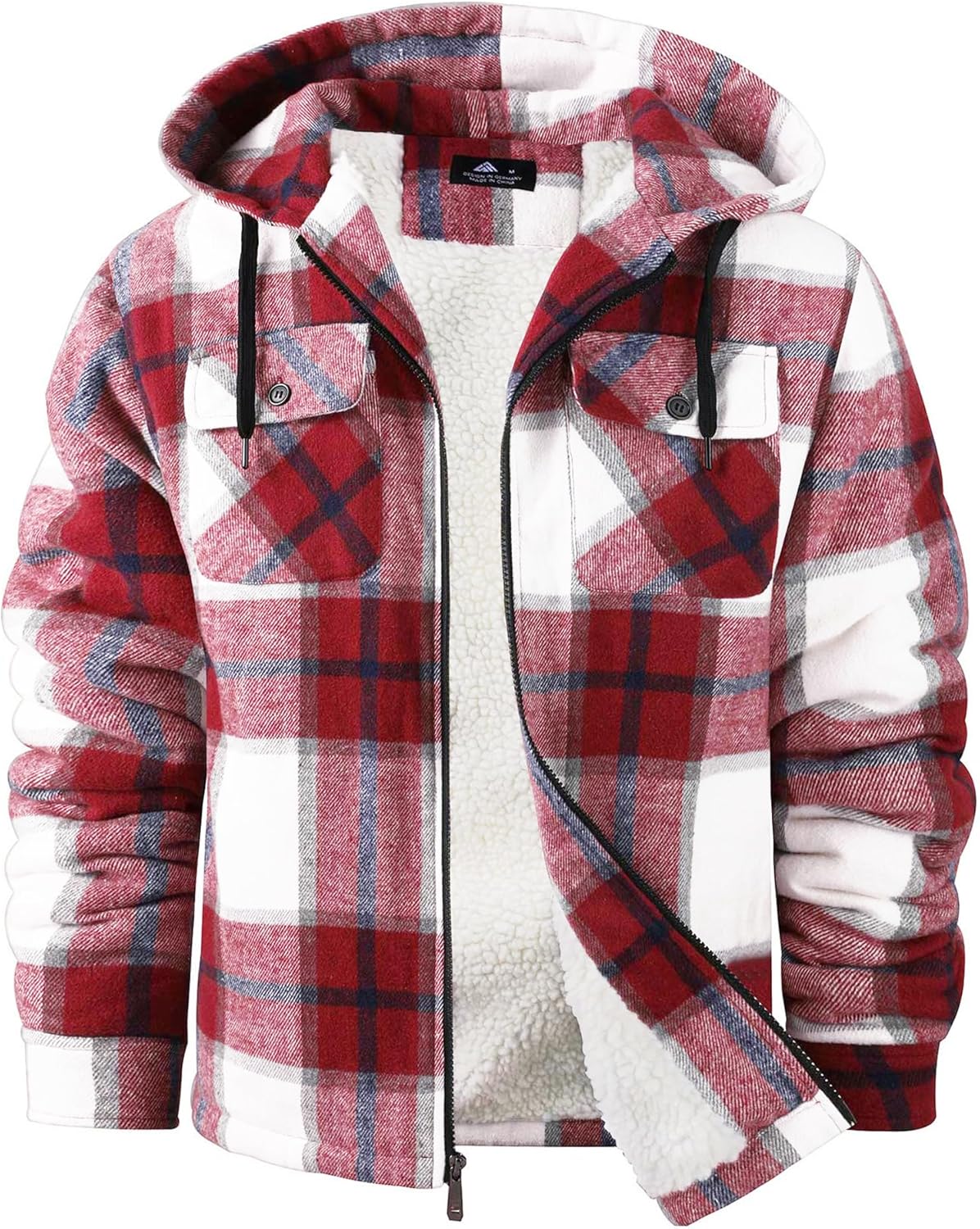 SCODI Men's Flannel Shirt Jacket: Warm Sherpa Lined Winter Wear