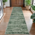 Modern Abstract Hallway Runner Rug Forest Green - Washable 2x8