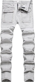 Men's Slim Fit Stretch Ripped Jeans - Comfortable Slim Straight Fit