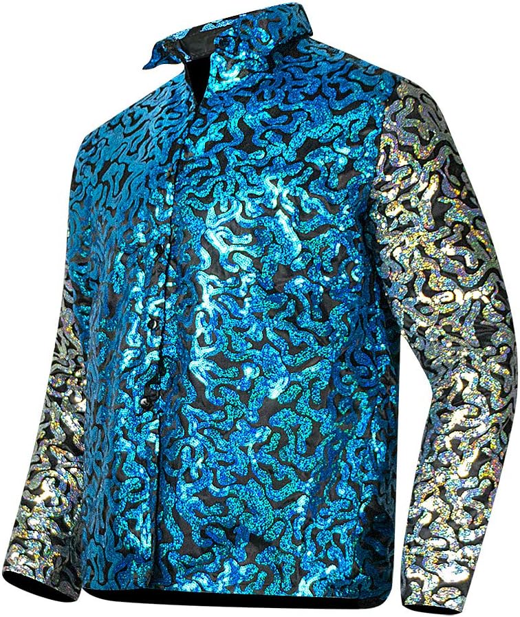 Mens Joe Exotic Shiny Sequins Shirt for Costume Parties