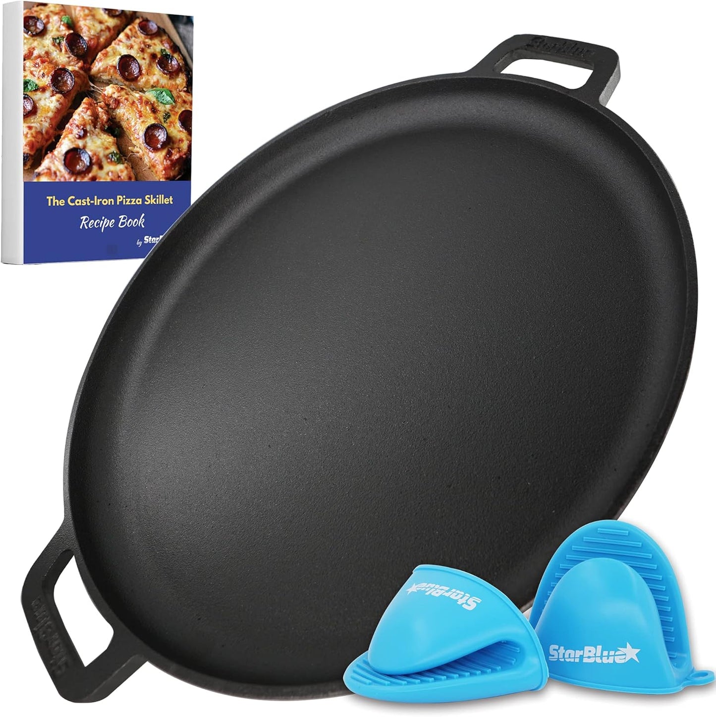 16 Inch Cast Iron Pizza Pan for Perfect Baking and Grilling
