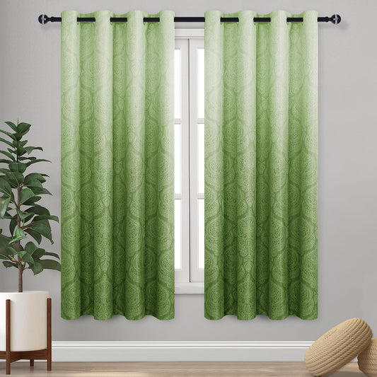 Ombre Room Darkening Blackout Curtains - 52 x 63 Inches Set