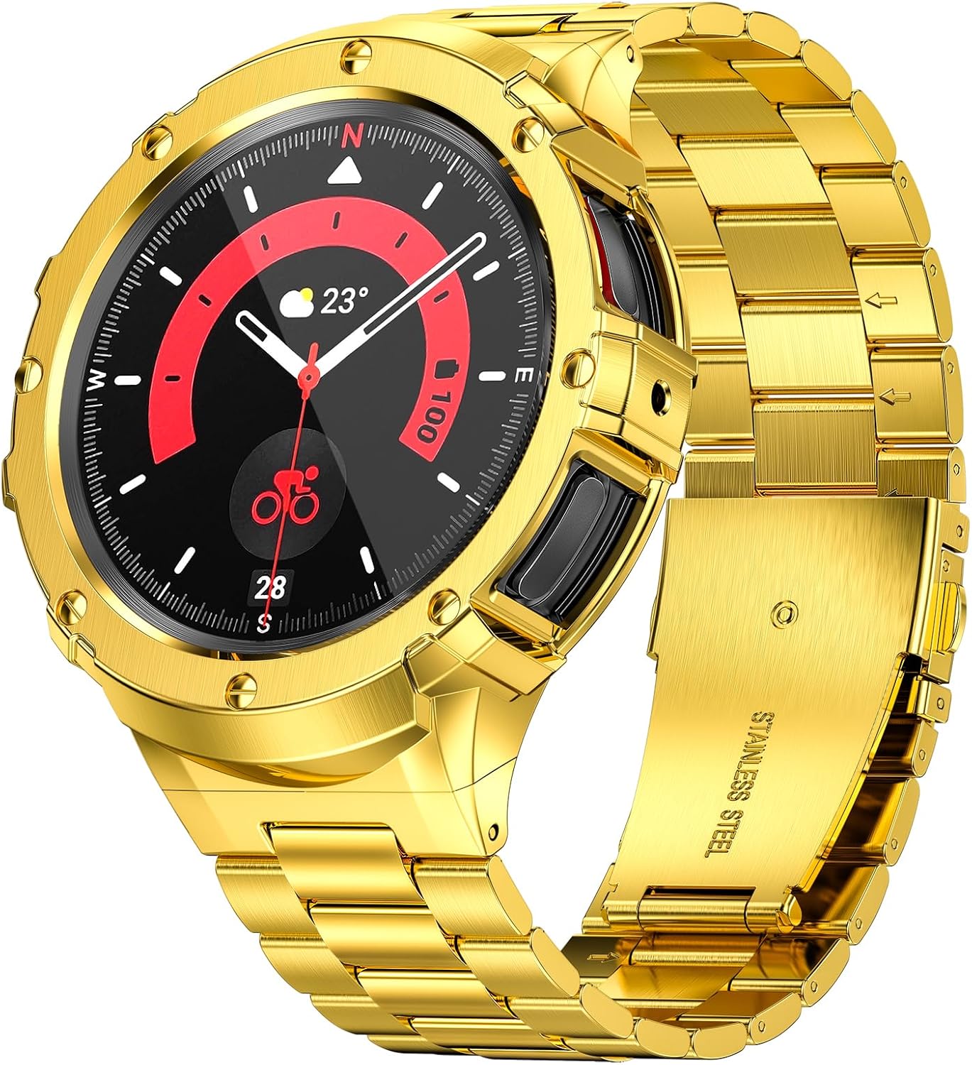 SUPLINK Stainless Steel Case and Bands for Galaxy Watch 5 Pro
