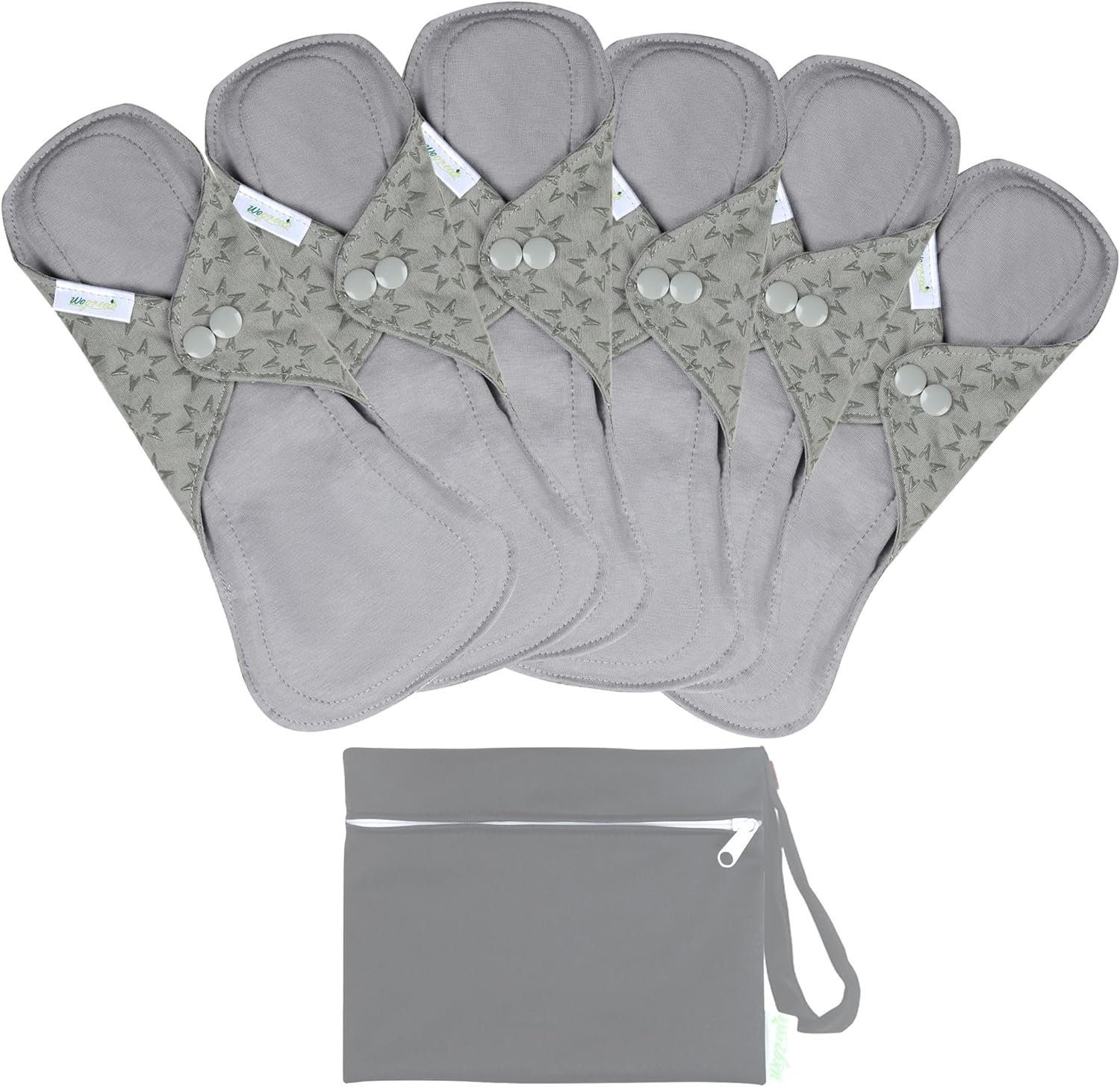 Wegreeco Reusable Menstrual Pads for Heavy Flow - 6 Pcs Set