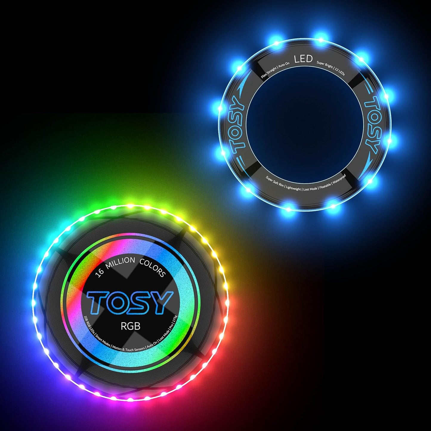 TOSY RGB Frisbee + Blue Ring Set for Ultimate Fun!