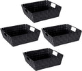 Simplify Large Shelf Woven Strap Tote - Durable Decorative Storage (4
