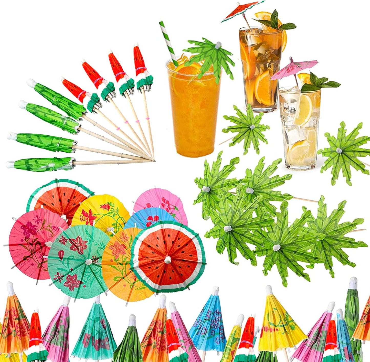Tropical Vibes Drink Umbrellas