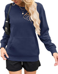 Womens Long Sleeve Sweatshirt with Pockets - Soft Lightweight Crewneck