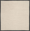 SAFAVIEH Area Rug 10 ft Square - Natural Sisal Marble & Black