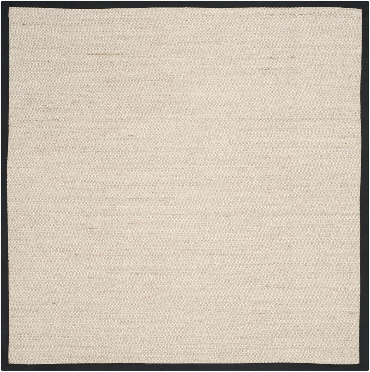 Natural Fiber Area Rug 10ft Square - Marble & Black Design