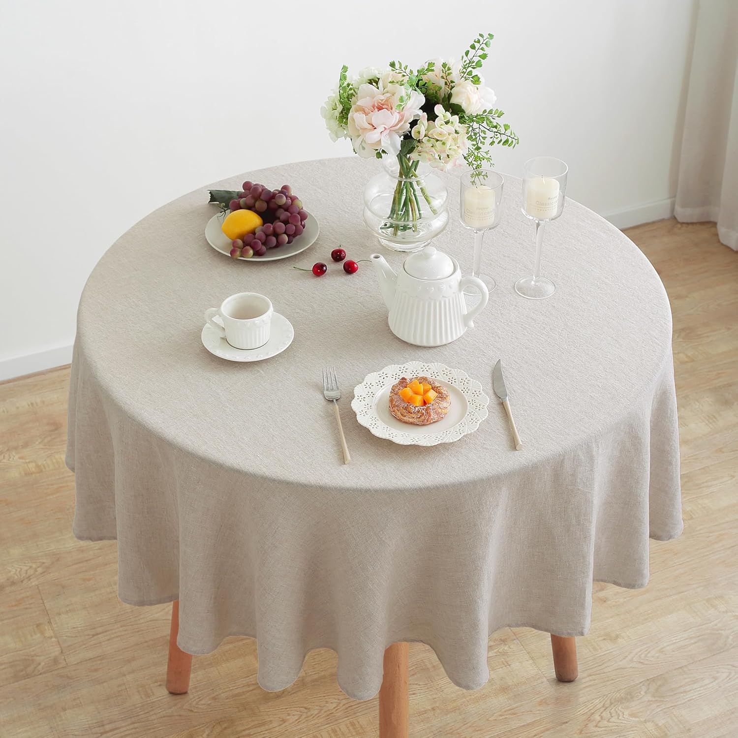 Linen World 70 Inch Round Tablecloth for Elegant Dining Events