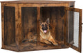 Large Corner Dog Crate Furniture 52 in - Space Saving Wooden Kennel