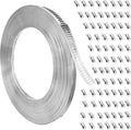 Hose Clamps DIY 200 ft Metal Strap + 80 Fasteners - Large Adjustable