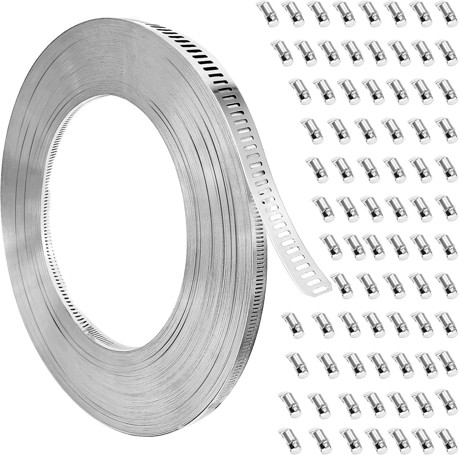 DIY Hose Clamps with 200 FT Metal Strap and 80 Fasteners