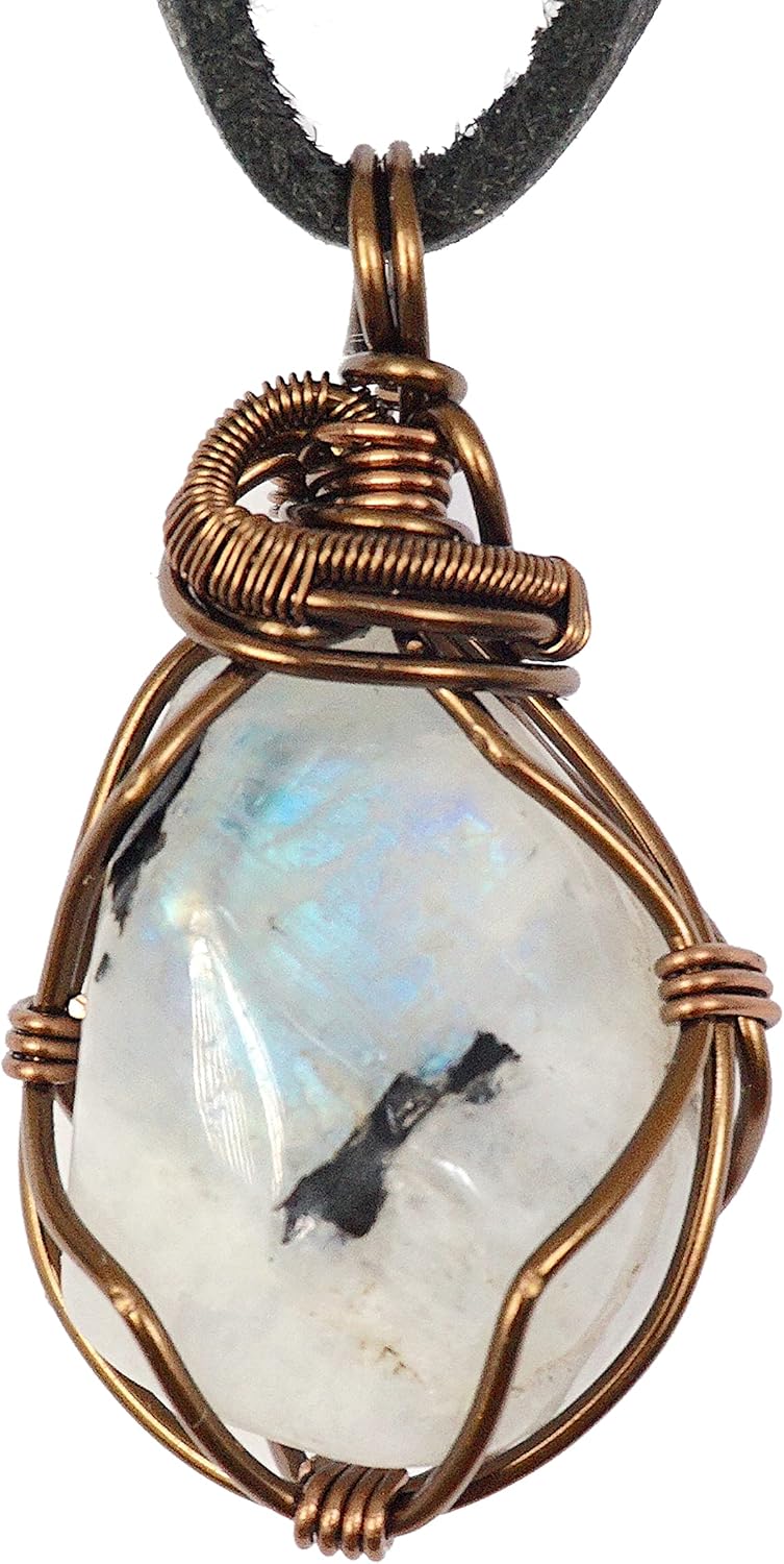 Men's Birthstone Crystal Necklace - Unique Antique Bronze Design