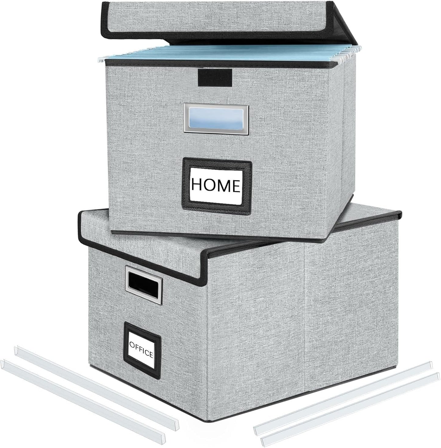 Huolewa Collapsible File Storage Organizer Boxes for Home Office