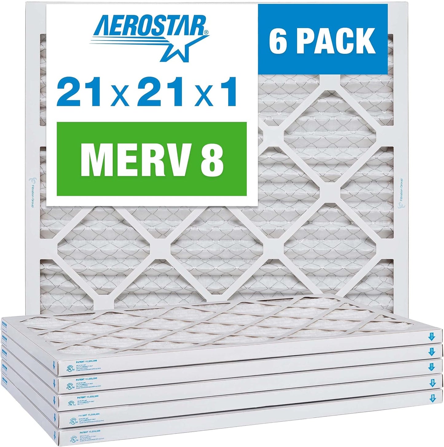 Aerostar MERV 8 Pleated Air Filter 6 Pack - Cleaner Air Efficiently