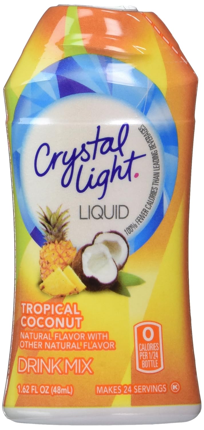 Crystal Light Liquid Energy Drink Tropical Coconut Pack of 12
