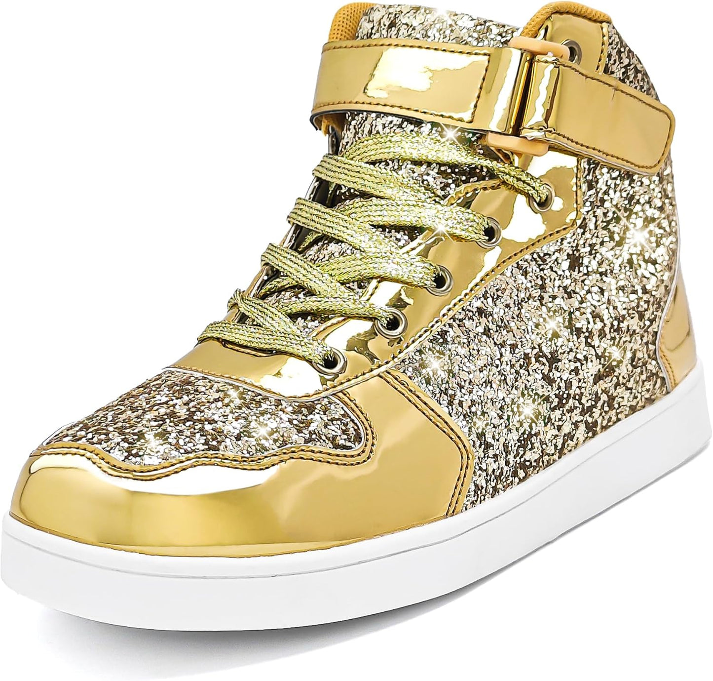 Wooowyet Glitter Shoes Kids High Top Sneakers for Parties