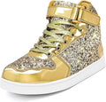 Glitter Shoes Kids High Top Sneakers for Boys Girls - Sparkling PU