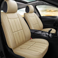 Leather Car Seat Covers Universal Front Pair - Durable Beige Comfort