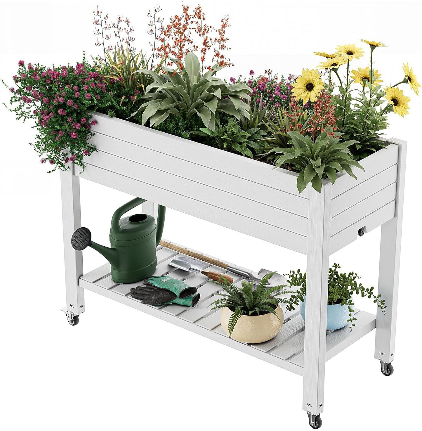 Elevated Raised Garden Bed with Wheels for Easy Mobility